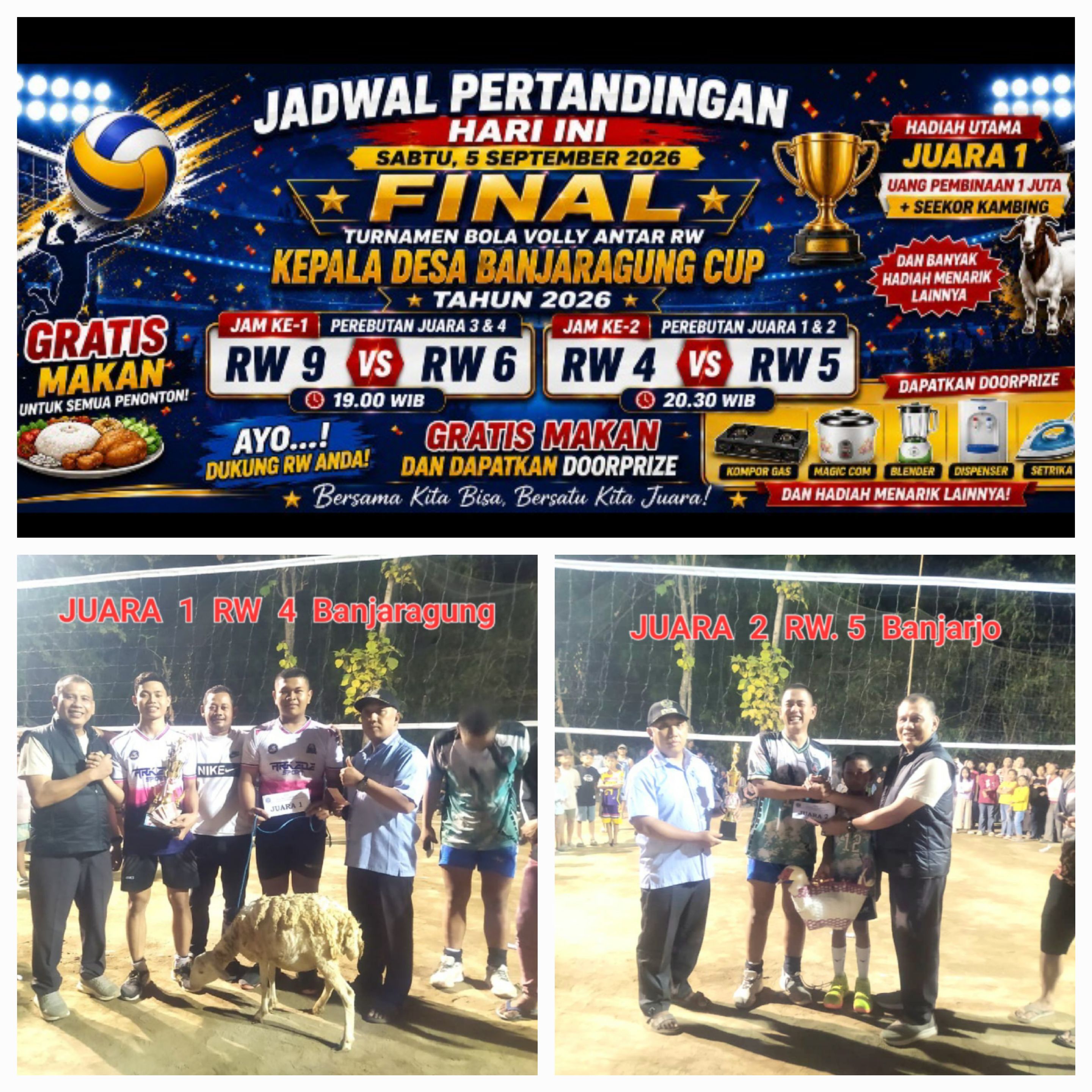 Final  TURNAMEN Bola Voly  Piala KADES Banjaragung CUP  2026