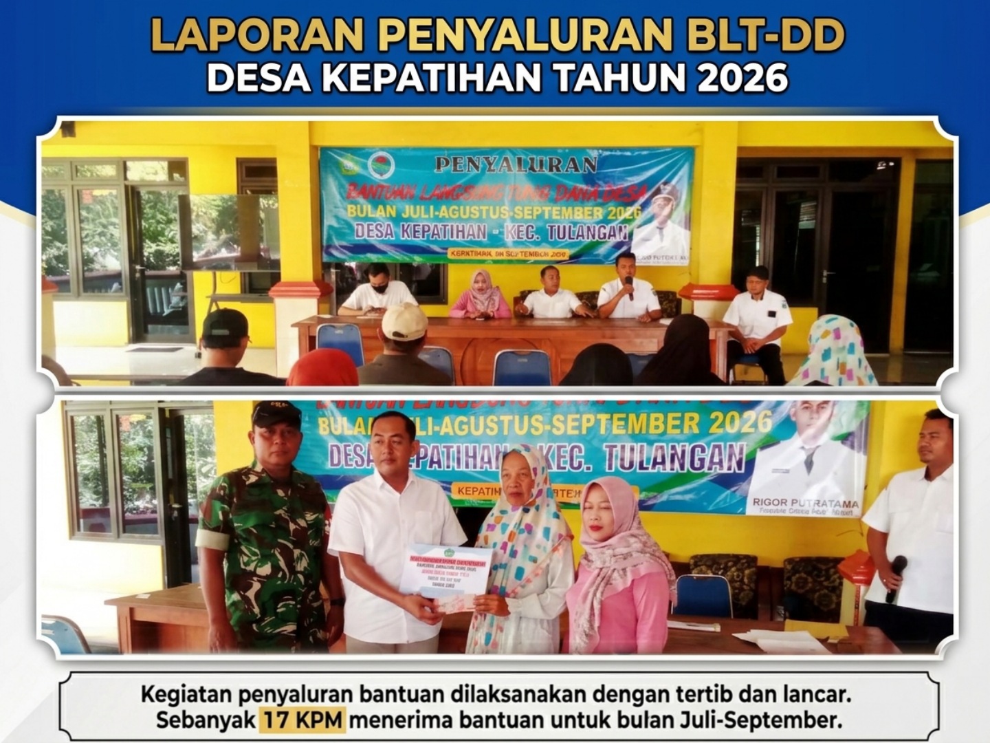 Pemdes Kepatihan Salurkan BLT Dana Desa Periode Juli–September 2026 Kepada 17 KPM